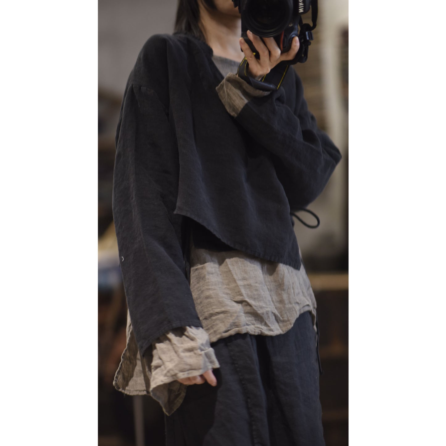 2025 22/7 Mulberry, early autumn literary and retro linen stand-up collar diagonal placket with shoulder-length short small cardigan