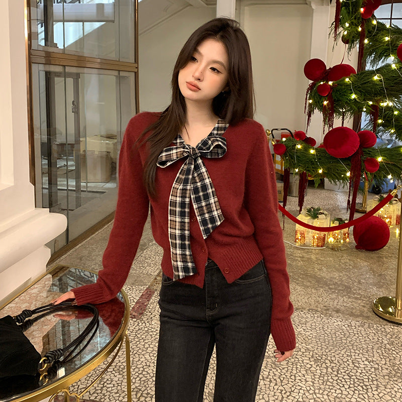 2025 popular winter new temperament versatile Australian wool bottoming shirt long-sleeved knitted sweater women's top 25196