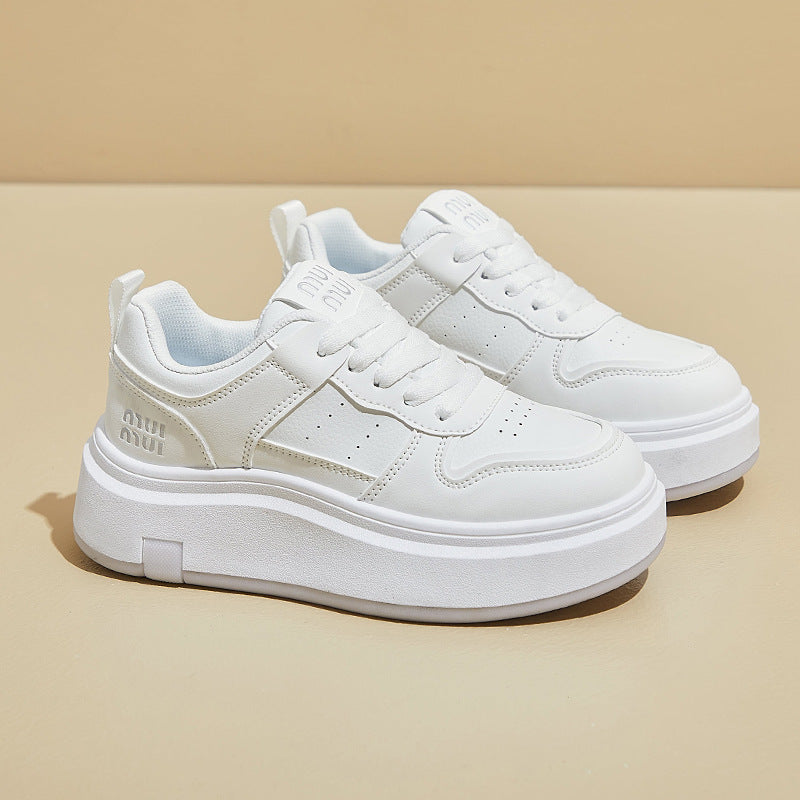 2025 spring little white shoes new Korean version ins female students platform heightening sports board shoes casual street shot ZS81