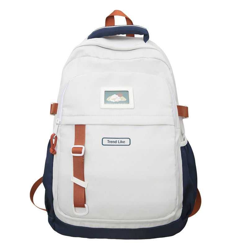2025 School bag female high school student large capacity school bag casual backpack Korean version simple college student school bag female