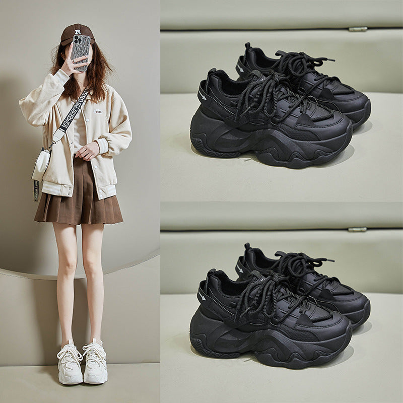 2025 ins Korean version of the new dad shoes for women spring student sports running shoes casual thick sole height increase FB3306