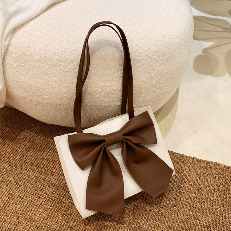 XIANGTUIBAO Spring New Fresh Sweet Beauty Shoulder Messenger Bag Fairy Style Bow Portable Fashionable Small Square Bag