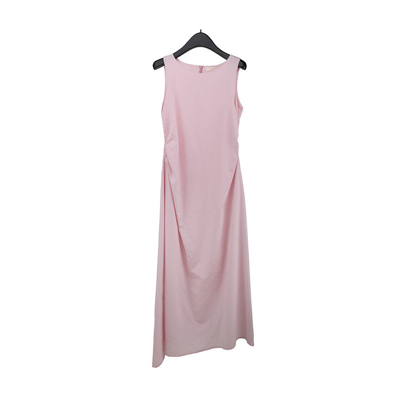 2025 THE MIND Tencel linen pleated vest skirt 2025 summer new high waist slim long skirt 023AX