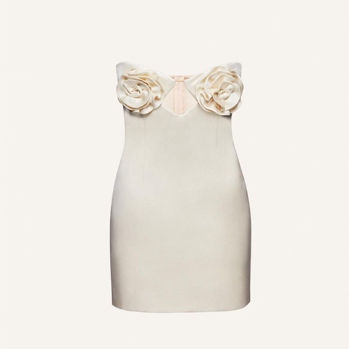 2025 Summer European and American Flower Chest Cup Hollow Slim off-Shoulder Invisible Shoulder Strap Tube Top Package Hip Skirt for Women