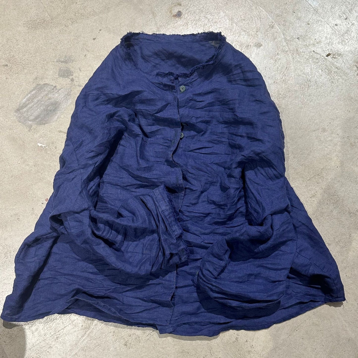 2025 23/9/Keran/Early autumn literary and retro thickened ramie stand-up collar rough edge old washed cardigan