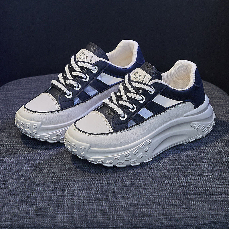 2025 Korean version of summer new dad women's shoes ins tide student breathable sports shoes thick sole heightening casual Q009