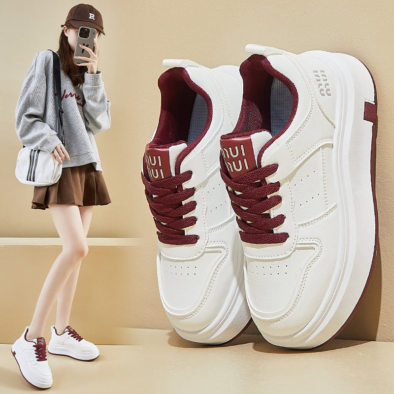 2025 spring little white shoes new Korean version ins female students platform heightening sports board shoes casual street shot ZS81