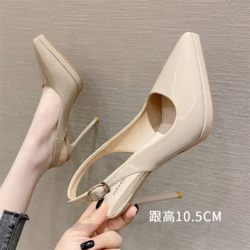 2025 8088C pointed thin heel high heels women's summer new sexy rear empty high heel sandals fairy style Korean version single shoes