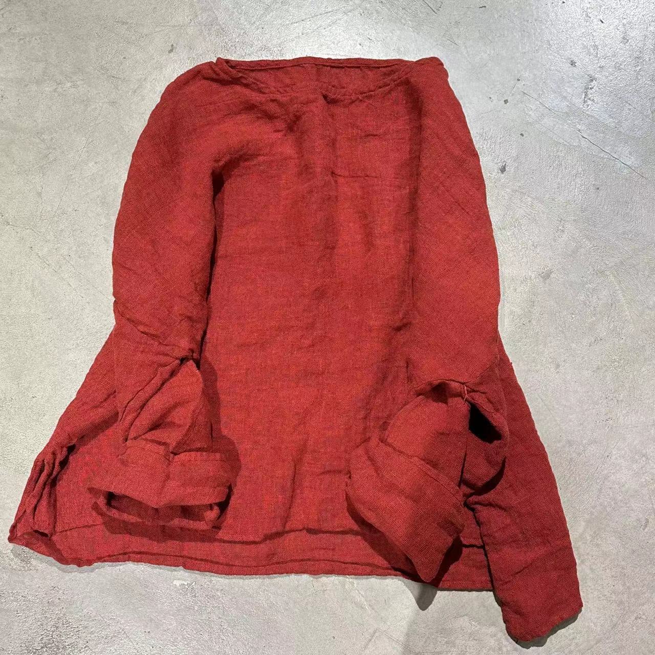 2025 24/1/SN05 Literary and casual yarn-dyed craft linen crew neck pullover