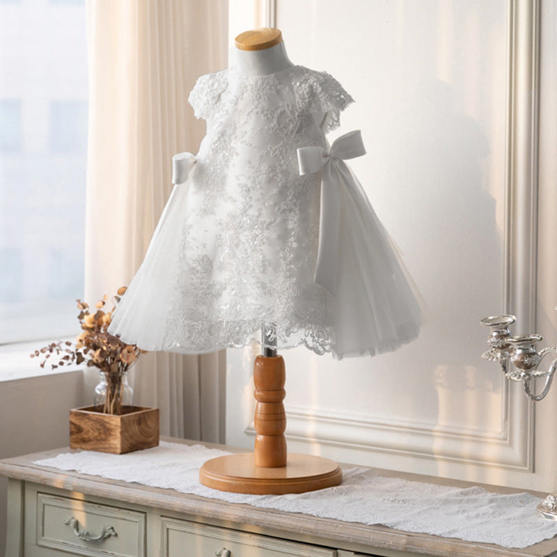 Xiangtuibao Baby Girl's Lace Princess Dress Dress Tulle Tutu Children's Flower Girl's Birthday Piano Performance Dress Spring