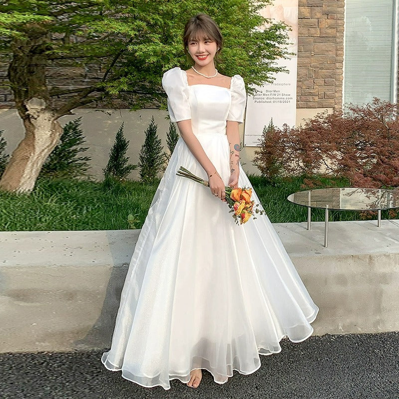 2025 light wedding dress new bride Mori super fairy simple temperament go out welcome dress dress dress princess style