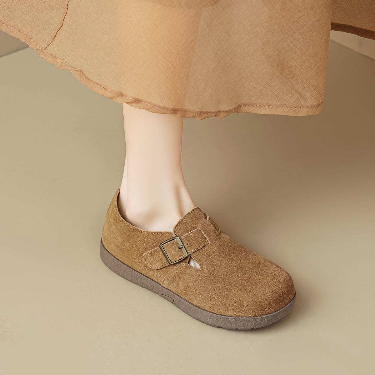 2025 All-inclusive Birkenstocks women's autumn thick-soled one-pedal Birkenstocks soft-soled Doudou shoes women's shoes