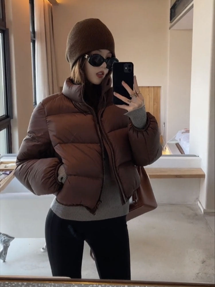 2025 new cotton-padded clothes women's winter short loose cotton-padded clothes thickened bread clothes Korean version high-waisted small cotton-padded jacket