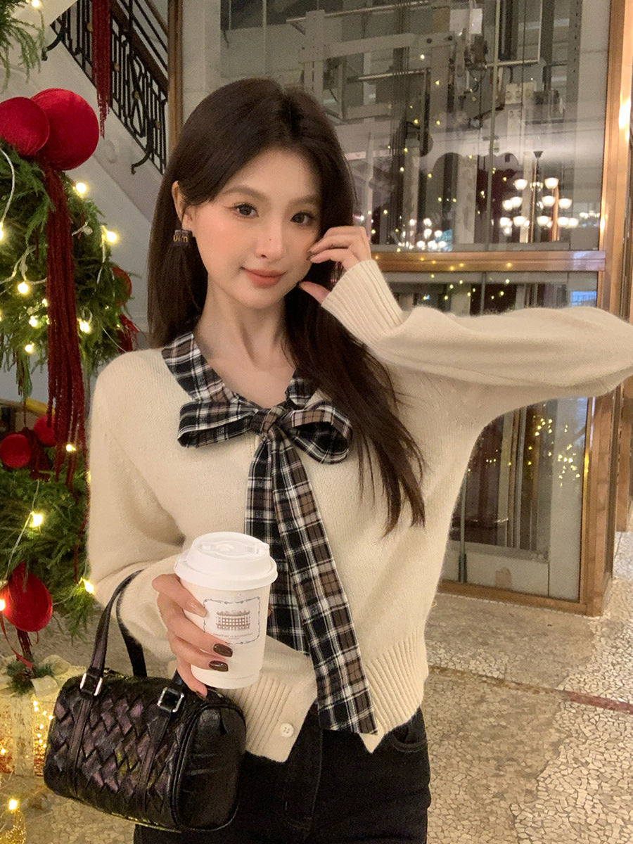 2025 popular winter new temperament versatile Australian wool bottoming shirt long-sleeved knitted sweater women's top 25196