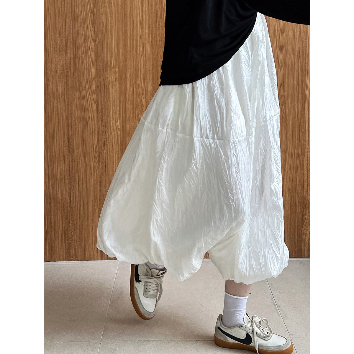 Luxi, pleated pearlescent yarn bud skirt women's summer new smart and elegant fairy glazed skirt 1635