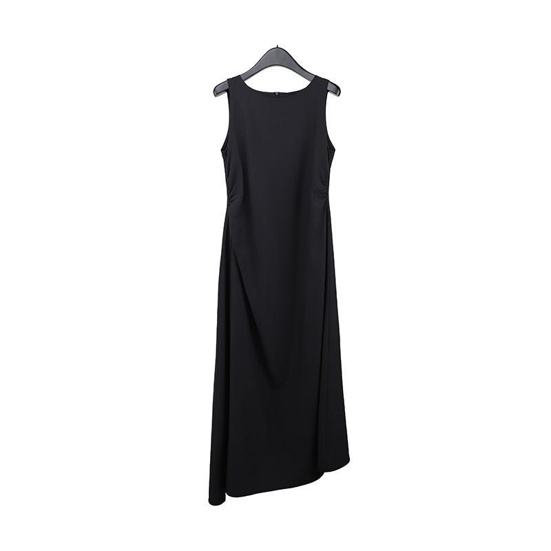 2025 THE MIND Tencel linen pleated vest skirt 2025 summer new high waist slim long skirt 023AX
