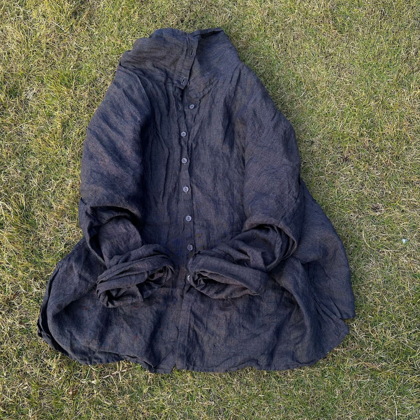 2025 Su Nian Weiyang 23/11 See you again, loose thickened ramie turtleneck cardigan button shirt in autumn and winter