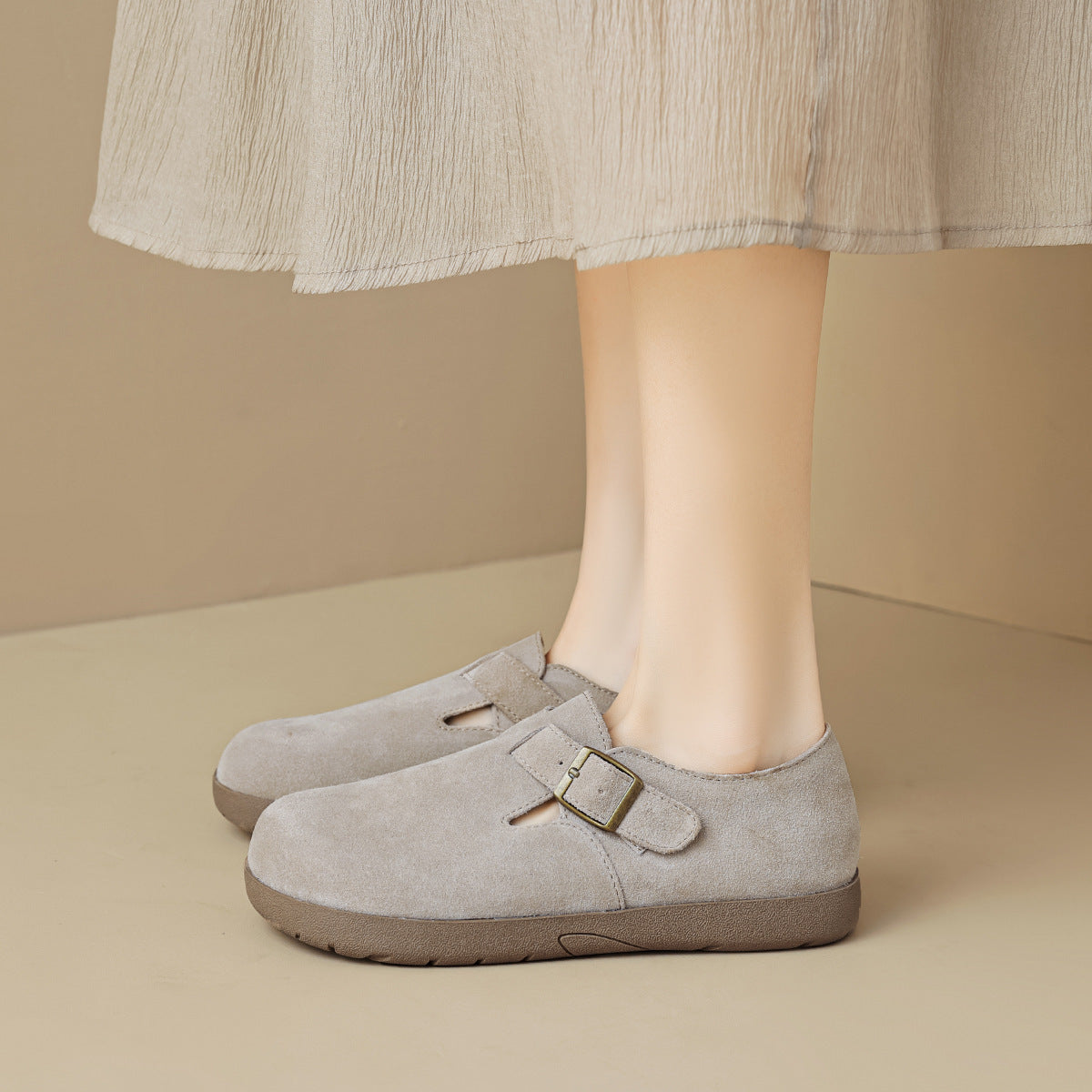 2025 All-inclusive Birkenstocks women's autumn thick-soled one-pedal Birkenstocks soft-soled Doudou shoes women's shoes