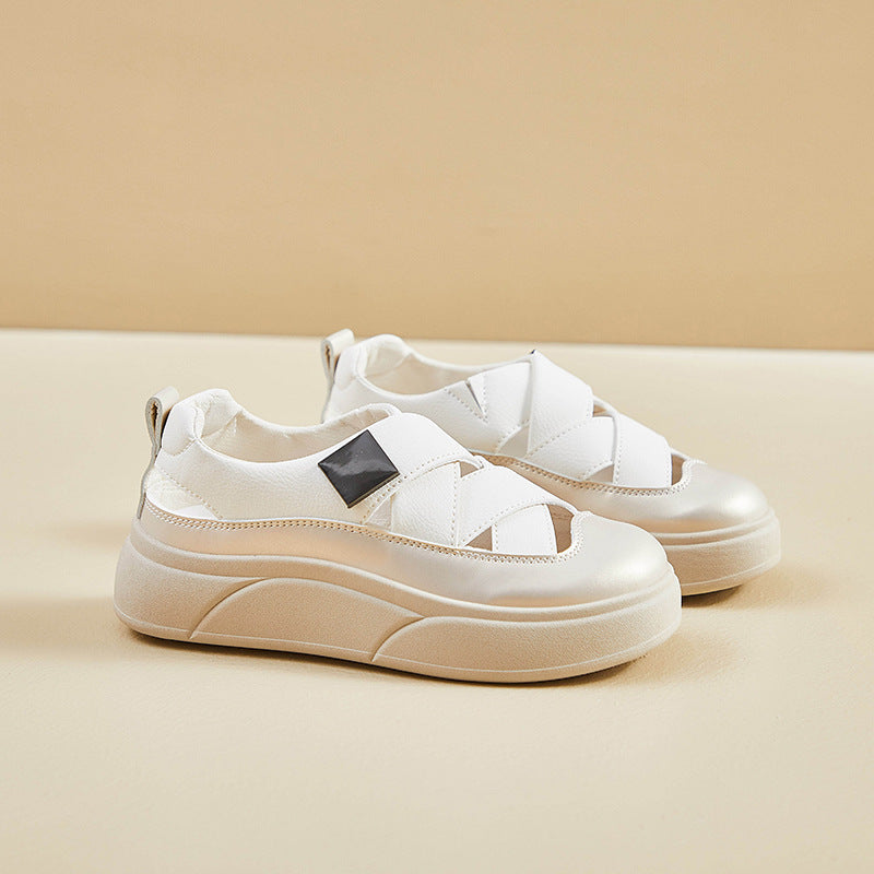 2025 summer little white shoes new Korean version ins female students height increase breathable sports board shoes casual shoes XQ-W18