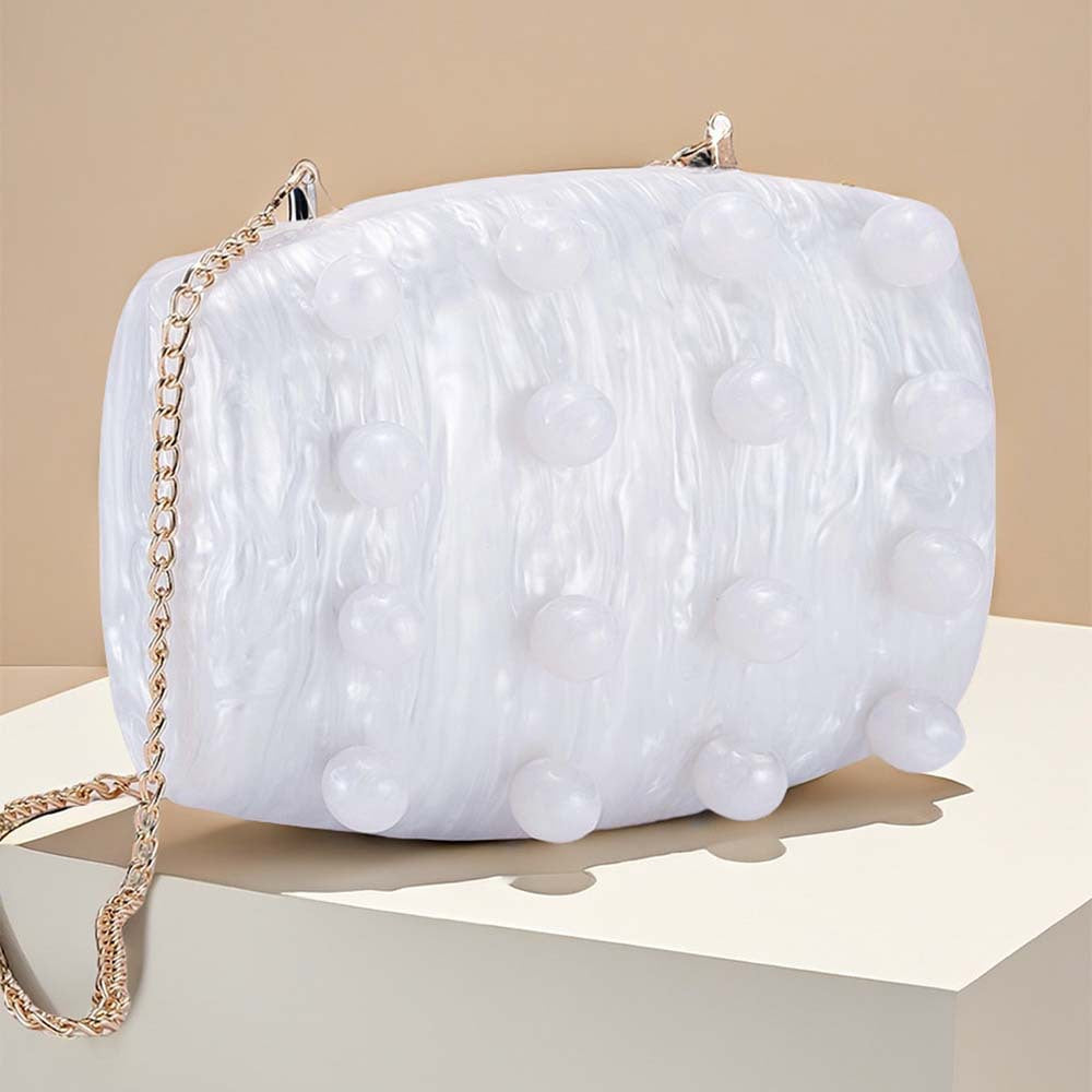 Popular trade women's new fashion circle acrylic dinner bag single shoulder oblique span banquet clutch bag