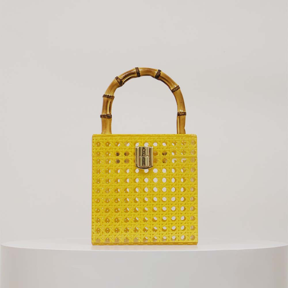 hot-selling new rattan handbag acrylic dinner bag single shoulder oblique span wedding fashion women's bag