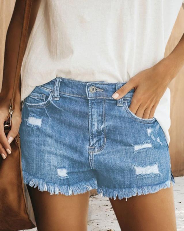 2025 GM2631 #2025 Popular trade New explosion summer fashion ripped fringed denim shorts women's hot pants