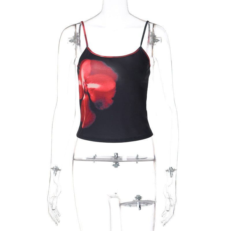 style hot-selling women's clothing summer new fashion printing sexy slim-fitting suspender small vest wholesale