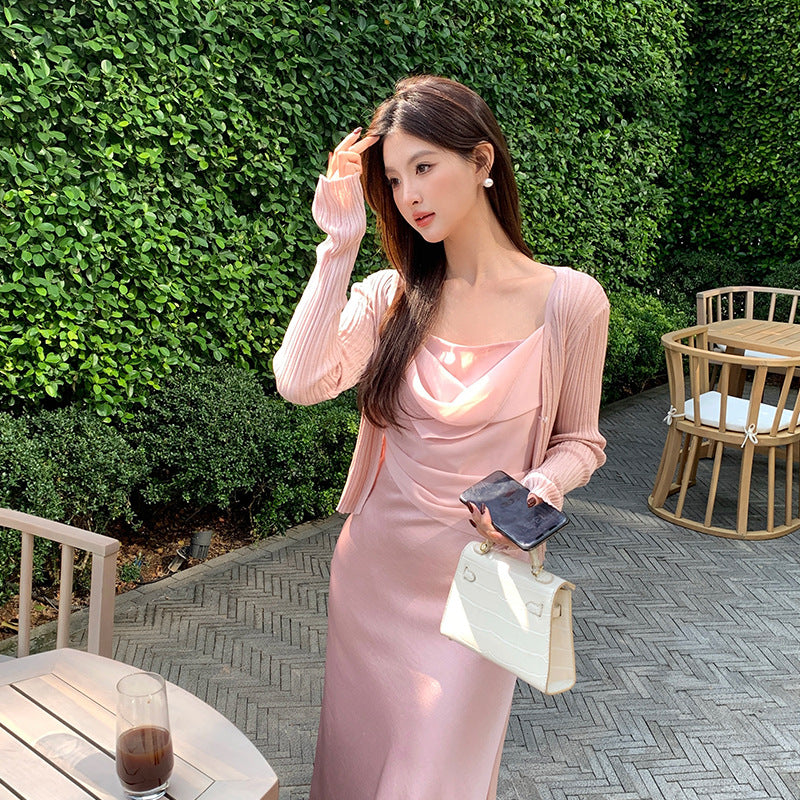 2025 spring and summer new Korean version temperament versatile long-sleeved knitted cardigan top sunscreen blouse 25230