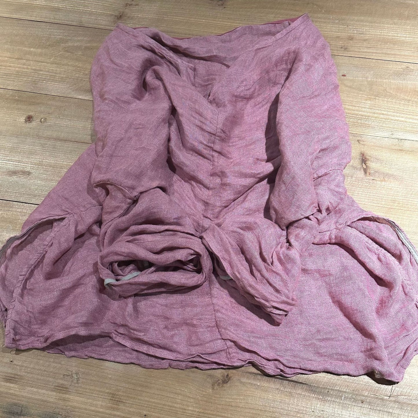 2025 24/6 SN69 literary and casual linen solid color thin long-sleeved jumper