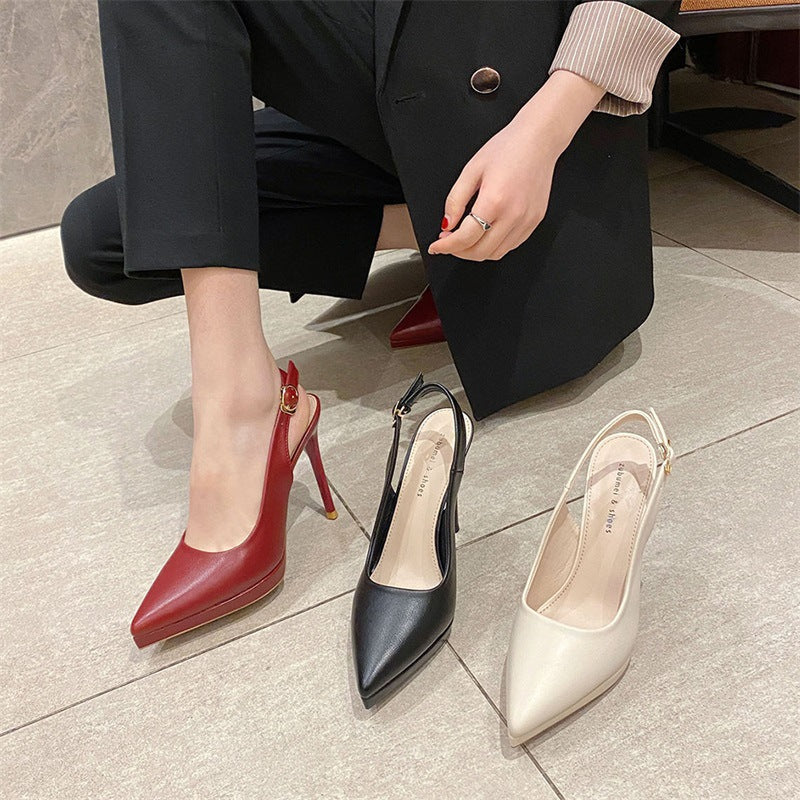 2025 1088D bag head empty high heels 2025 new pointed thin heels single shoes women's Korean version simple temperament sandals