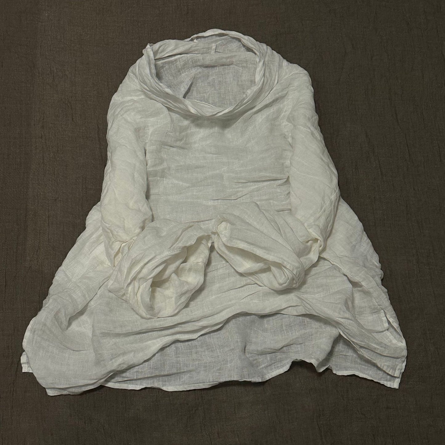 2025 23/9/Original/Literary retro turtleneck washed linen loose shoulder pullover