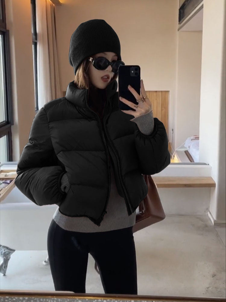 2025 new cotton-padded clothes women's winter short loose cotton-padded clothes thickened bread clothes Korean version high-waisted small cotton-padded jacket