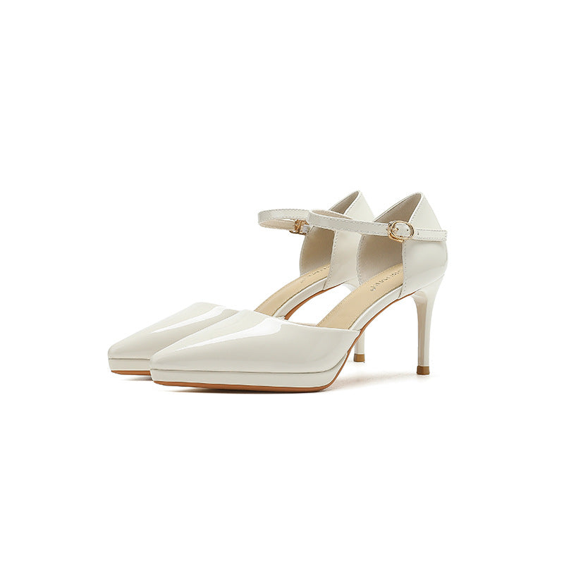 2025 8088-10A pointed-toed stiletto high-heeled shoes for women with bag head hollow high-heeled sandals waterproof table single shoes for women