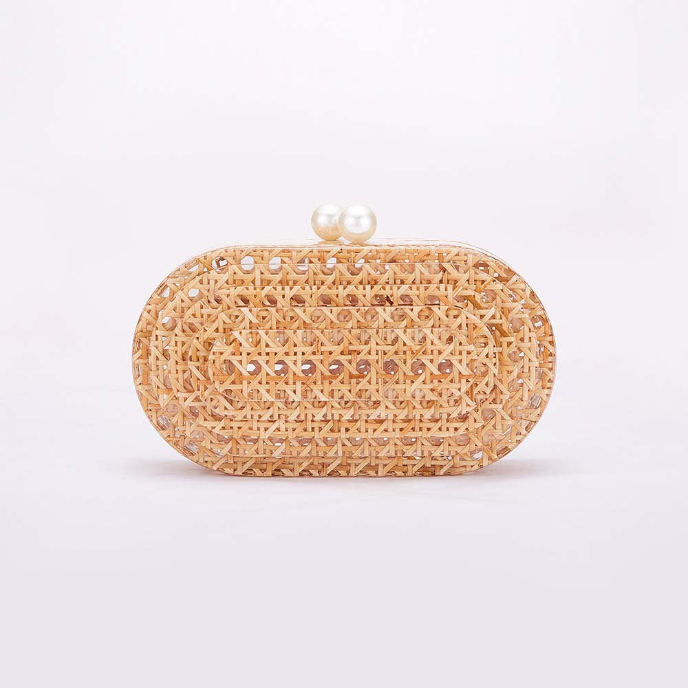 hot-selling new rattan acrylic dinner bag, grab bag, one shoulder oblique span wedding fashion women's bag