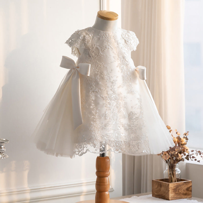 Xiangtuibao Baby Girl's Lace Princess Dress Dress Tulle Tutu Children's Flower Girl's Birthday Piano Performance Dress Spring