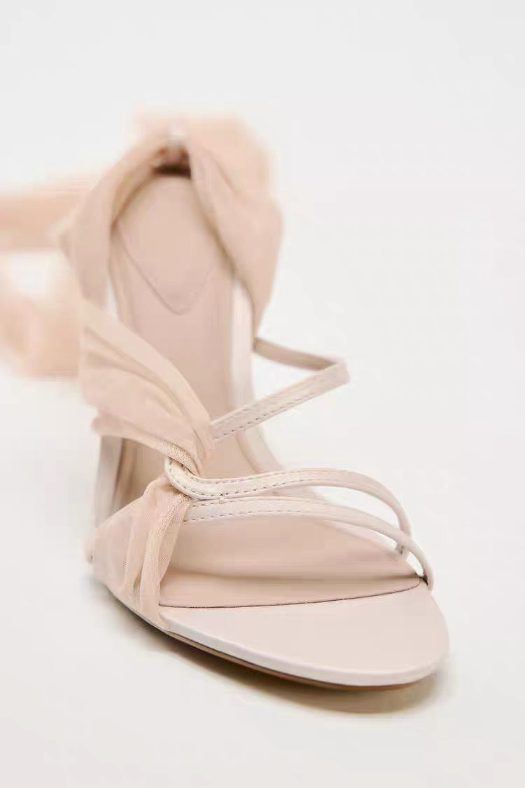 XIANGTUIBAO Xiaohongshu Push Fairy Style Strap Internet Celebrity Open Toe High Heel Sandals Women's Summer High Heels Outdoor Sandals Sandals