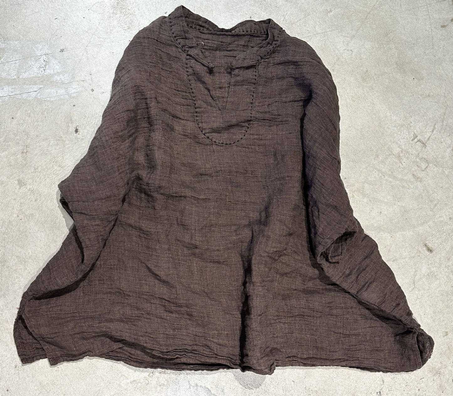 2025 23/6 Movie/Literary and retro texture yarn-dyed linen pullover stand-up collar buckle loose shoulder shirt