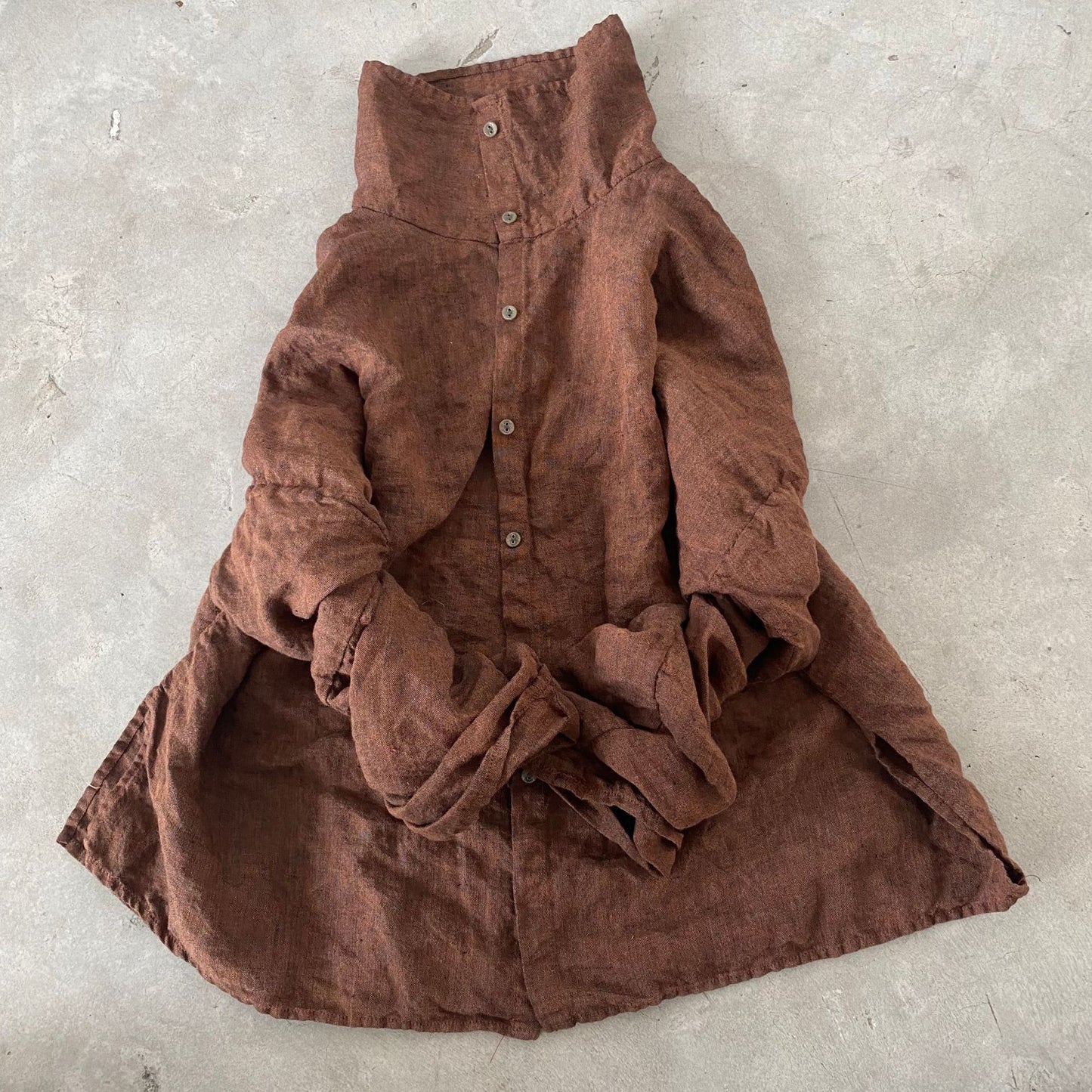 2025 Su Nian Weiyang 23/11 See you again, loose thickened ramie turtleneck cardigan button shirt in autumn and winter
