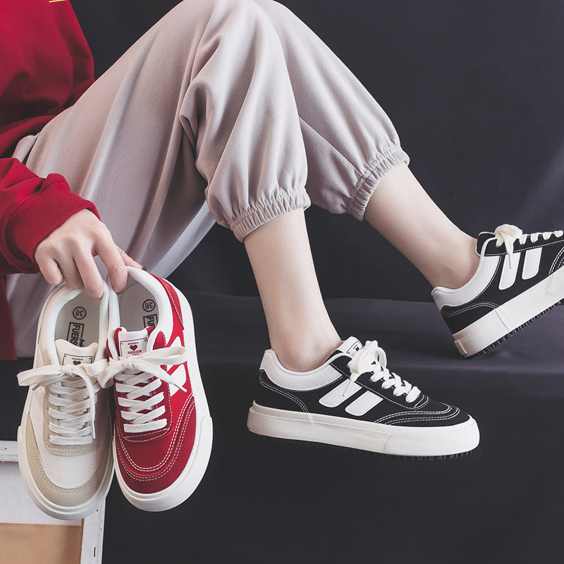 2025 ins tide Korean version of canvas shoes women spring new student running casual shoes board shoes Internet celebrity street shooting H988