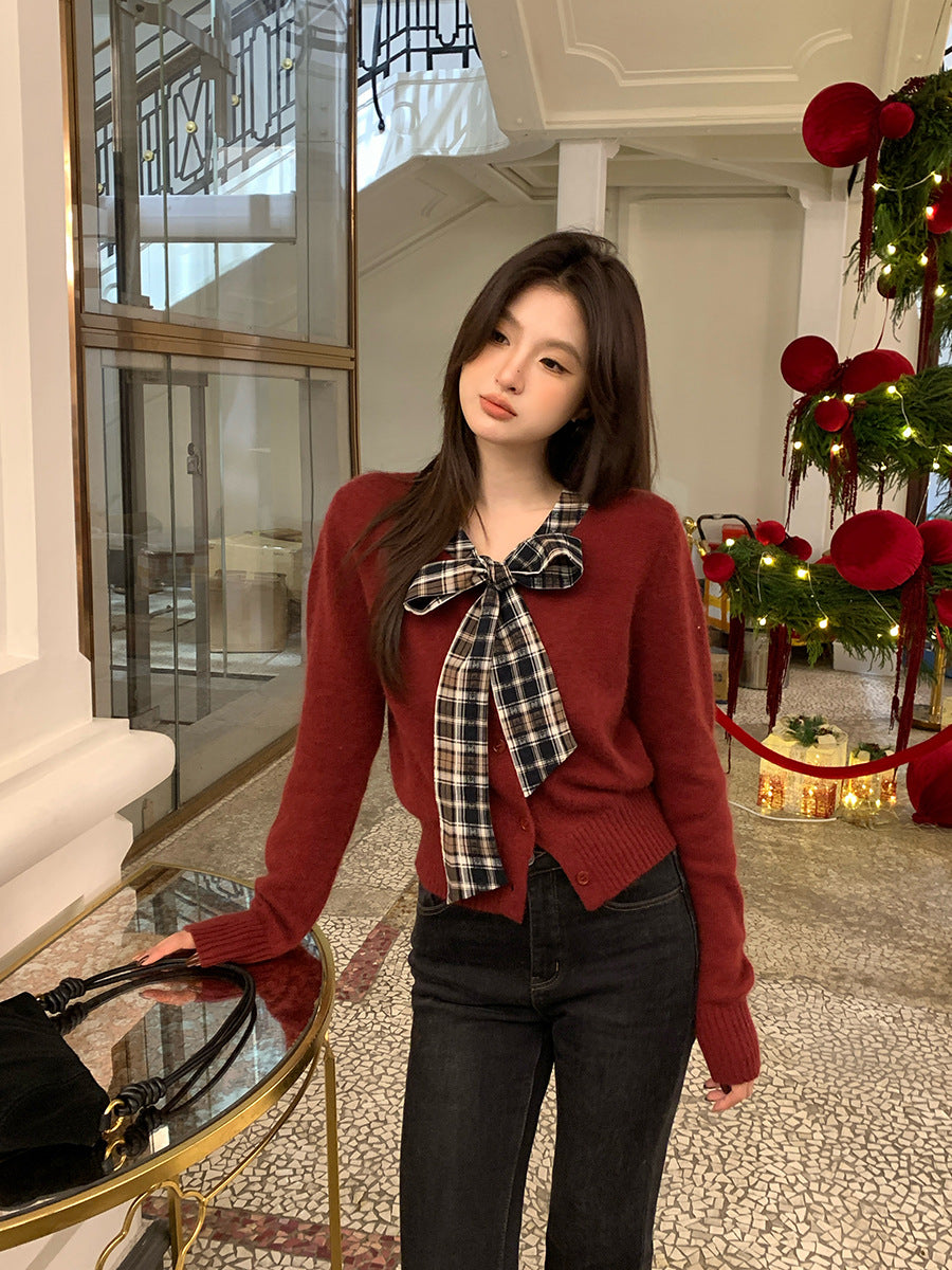 2025 popular winter new temperament versatile Australian wool bottoming shirt long-sleeved knitted sweater women's top 25196