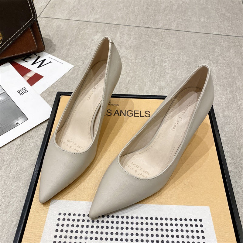 2025 775-15 2025 new thin heel pointed high heels women's simple commuting out high heels Internet celebrities same