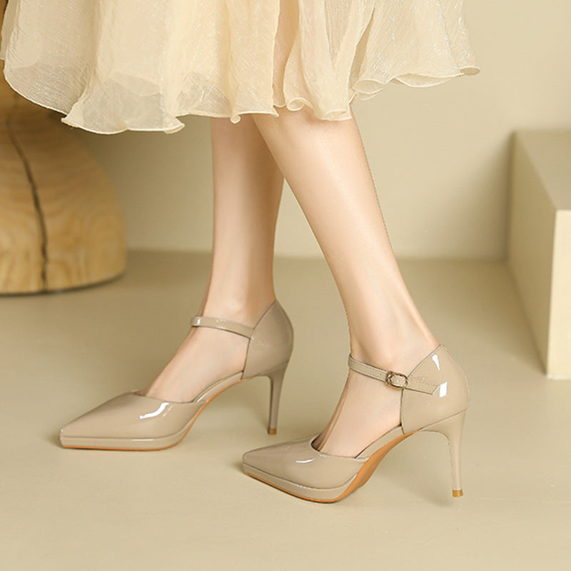 2025 8088-10A pointed-toed stiletto high-heeled shoes for women with bag head hollow high-heeled sandals waterproof table single shoes for women