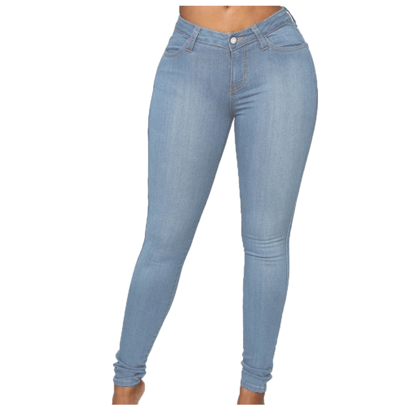 2025 2025 Popular trade New supply Slim fashion denim trousers women