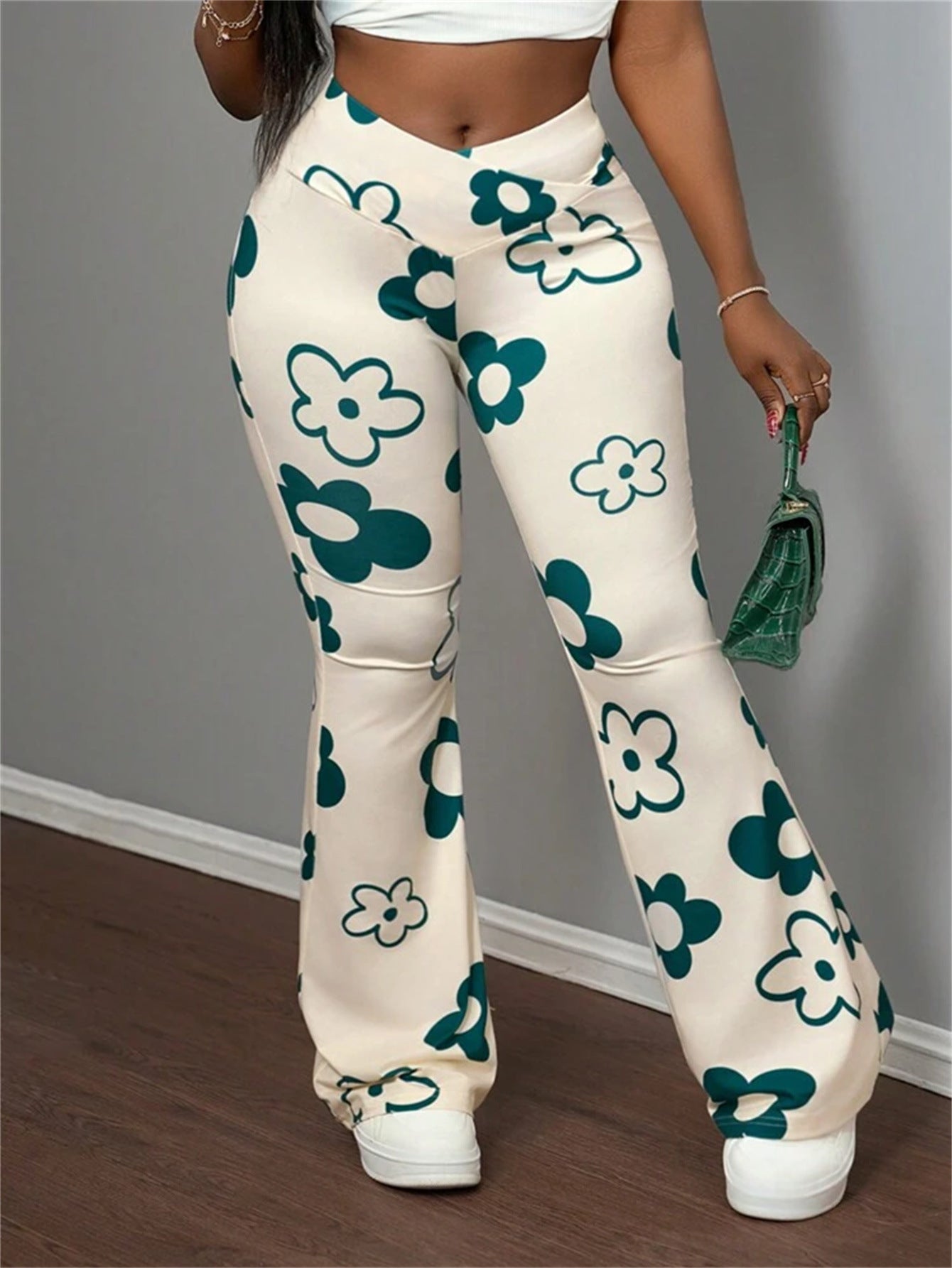 summer new women's clothing New Popular trade casual printing slim-fit hip-wrapped casual trousers