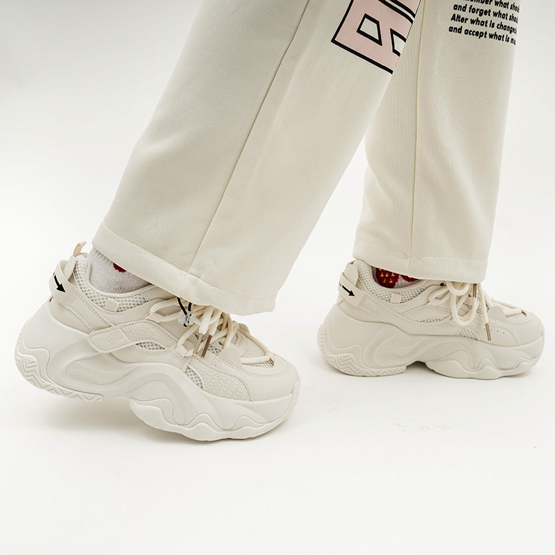 XIANGTUIBAO Platform Mesh Surface Breathable Clunky Sneakers Female Summer New Fashion Sneaker Height Increasing Leisure All-Matching Women's Shoes