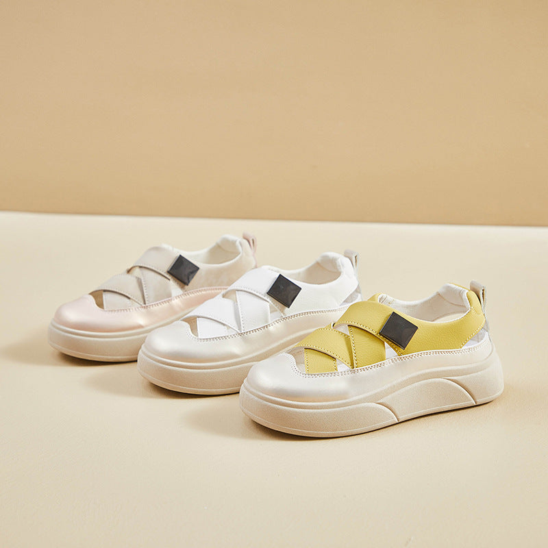 2025 summer little white shoes new Korean version ins female students height increase breathable sports board shoes casual shoes XQ-W18