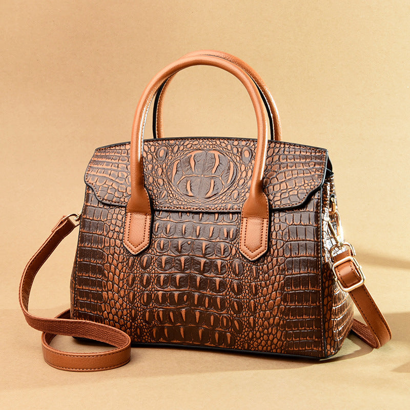 2025 hot-selling handbags autumn and winter high-end crocodile pattern women's bags fashion temperament large-capacity shoulder bag wholesale