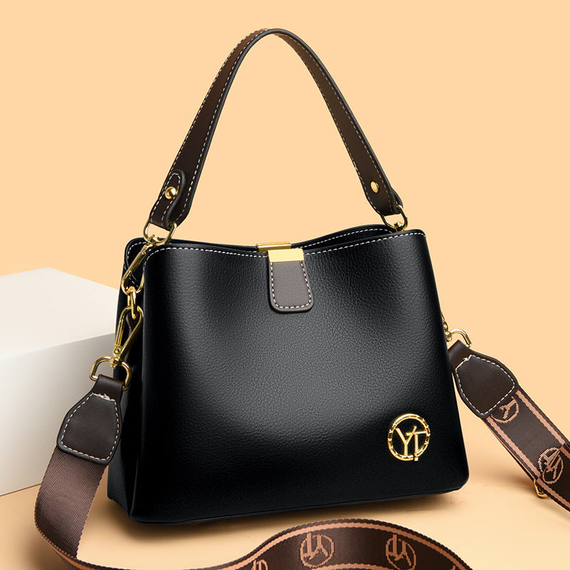 2025 New stylish and simple bucket bag popular autumn classic large-capacity women's messenger bag, high-end trendy bag