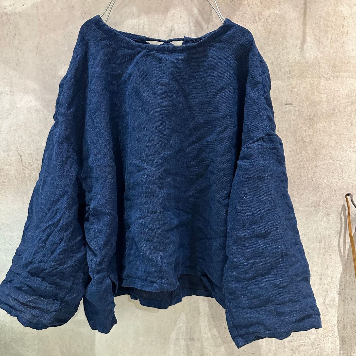 2025 25/04 Xiao Luo, yarn-dyed linen literary and retro lace-up jumper