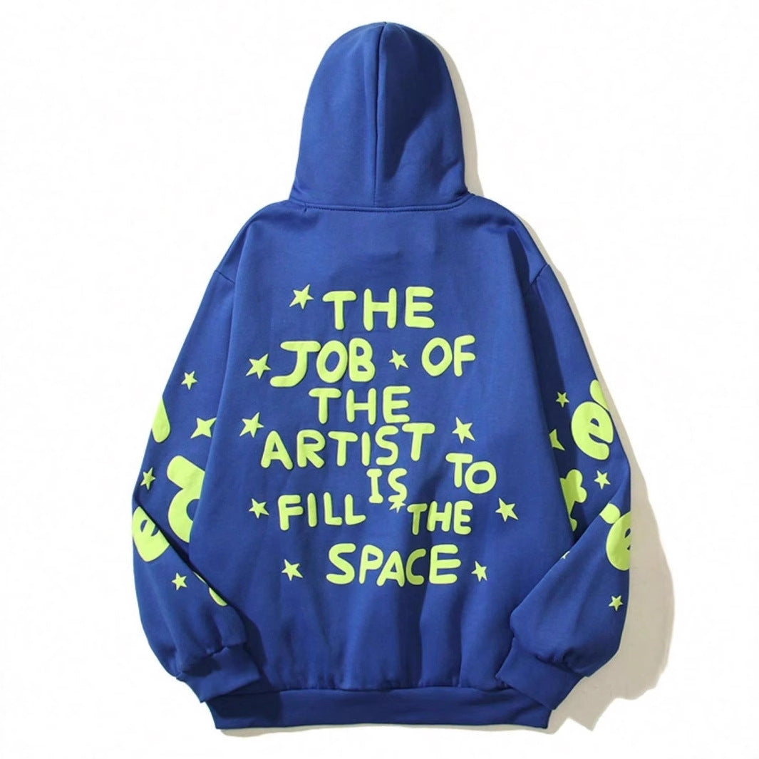 popular autumn new New fashion street leisure letter printing loose hooded pullover sweater